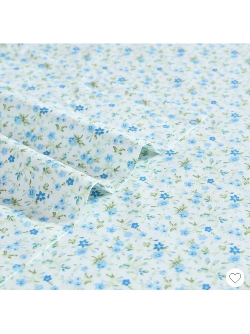 Laura Ashley Evie Full Blue Floral 100% Percale Cotton Sheet Set NWT